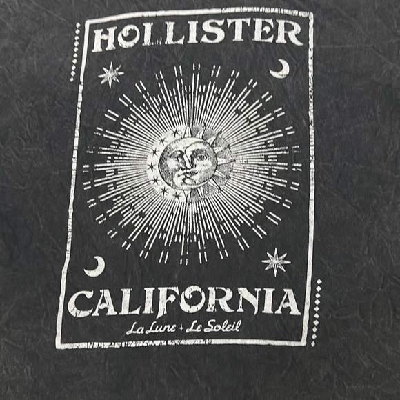 Hollister black distressed moon t shirt size small - Picture 2 of 5